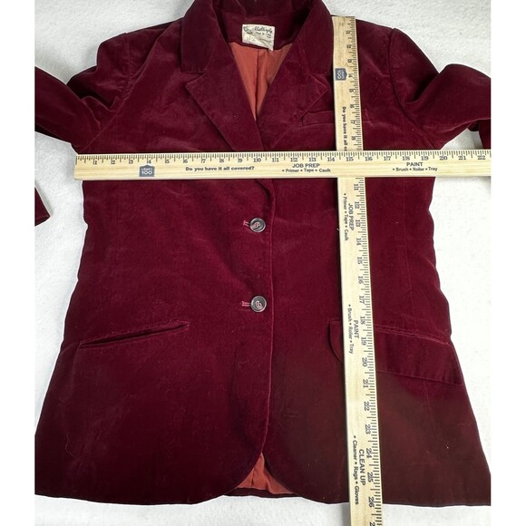 Vintage 1960’s Classic Burgundy Velvet Blazer Cotton by Butterfly For Prestige - Picture 8 of 8